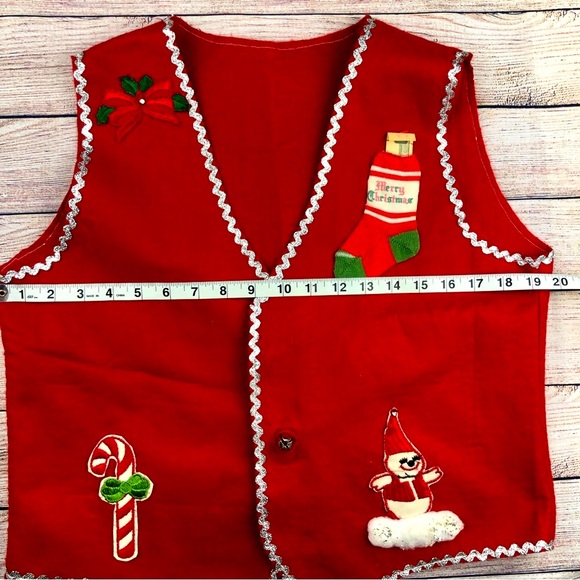 Vintage Handmade Holiday Christmas Vest - Ugly Christmas Sweater - Picture 6 of 12